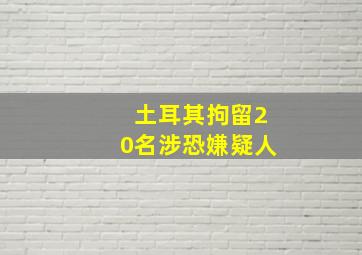 土耳其拘留20名涉恐嫌疑人