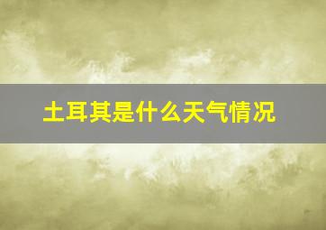 土耳其是什么天气情况