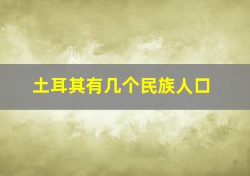 土耳其有几个民族人口