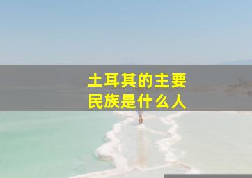 土耳其的主要民族是什么人