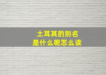 土耳其的别名是什么呢怎么读