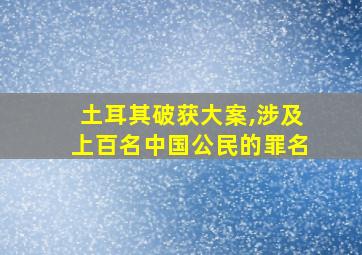 土耳其破获大案,涉及上百名中国公民的罪名