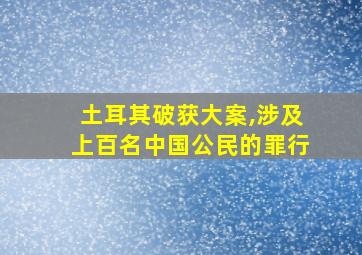 土耳其破获大案,涉及上百名中国公民的罪行