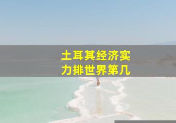 土耳其经济实力排世界第几