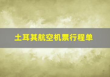 土耳其航空机票行程单