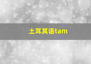 土耳其语tam