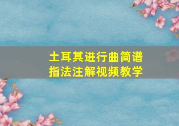 土耳其进行曲简谱指法注解视频教学