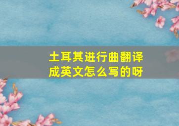 土耳其进行曲翻译成英文怎么写的呀