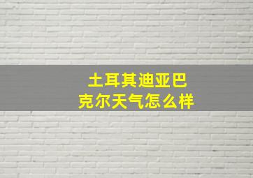 土耳其迪亚巴克尔天气怎么样