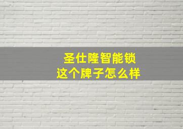 圣仕隆智能锁这个牌子怎么样