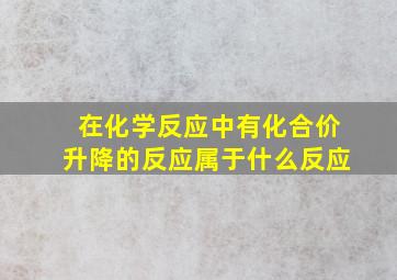 在化学反应中有化合价升降的反应属于什么反应