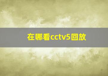 在哪看cctv5回放