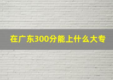 在广东300分能上什么大专