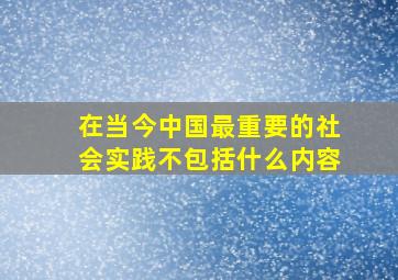 在当今中国最重要的社会实践不包括什么内容