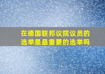 在德国联邦议院议员的选举是最重要的选举吗