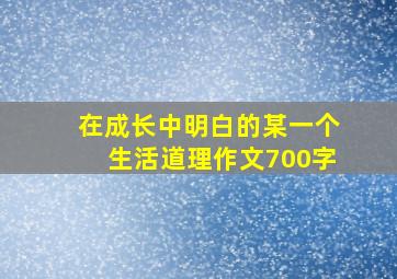 在成长中明白的某一个生活道理作文700字