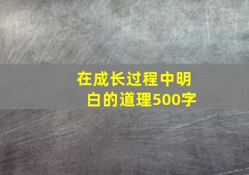 在成长过程中明白的道理500字