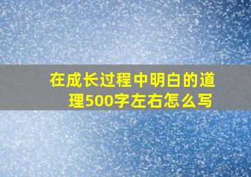 在成长过程中明白的道理500字左右怎么写