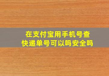 在支付宝用手机号查快递单号可以吗安全吗