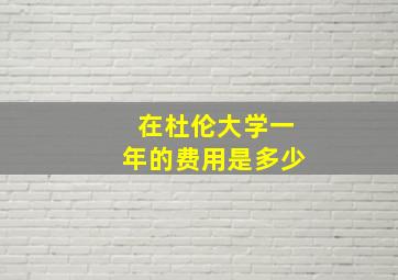 在杜伦大学一年的费用是多少