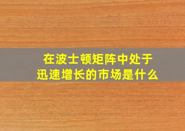 在波士顿矩阵中处于迅速增长的市场是什么