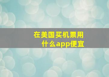 在美国买机票用什么app便宜