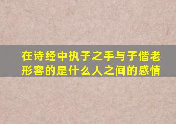 在诗经中执子之手与子偕老形容的是什么人之间的感情