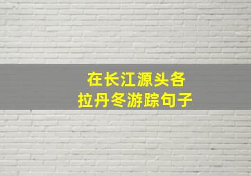 在长江源头各拉丹冬游踪句子