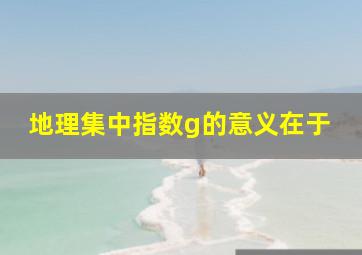 地理集中指数g的意义在于