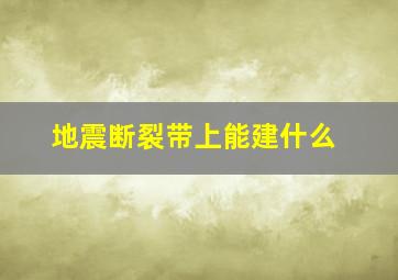 地震断裂带上能建什么