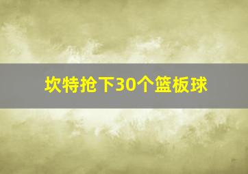 坎特抢下30个篮板球