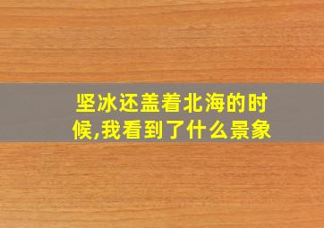 坚冰还盖着北海的时候,我看到了什么景象