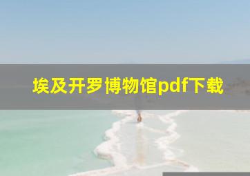 埃及开罗博物馆pdf下载