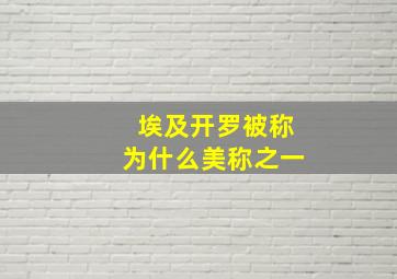 埃及开罗被称为什么美称之一