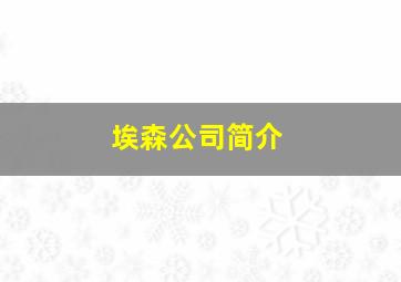 埃森公司简介