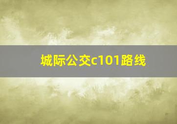 城际公交c101路线