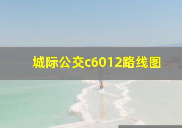 城际公交c6012路线图