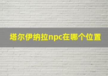 塔尔伊纳拉npc在哪个位置