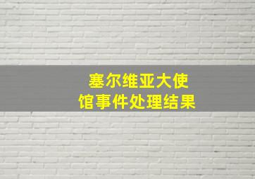 塞尔维亚大使馆事件处理结果