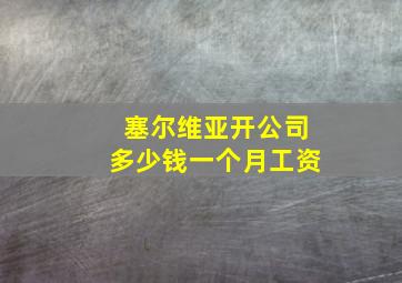 塞尔维亚开公司多少钱一个月工资