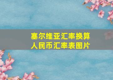 塞尔维亚汇率换算人民币汇率表图片