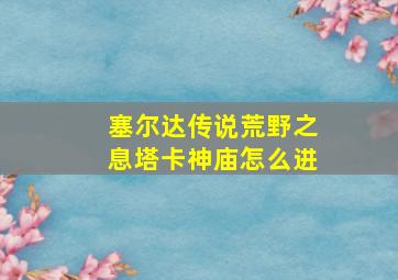 塞尔达传说荒野之息塔卡神庙怎么进