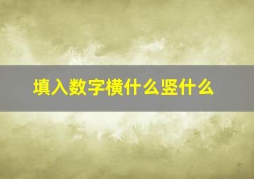 填入数字横什么竖什么