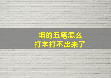 墙的五笔怎么打字打不出来了