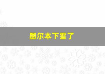 墨尔本下雪了