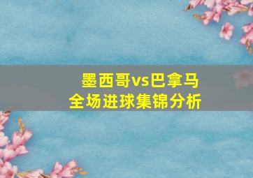 墨西哥vs巴拿马全场进球集锦分析