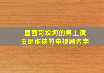 墨西哥坎坷的男主演员是谁演的电视剧名字