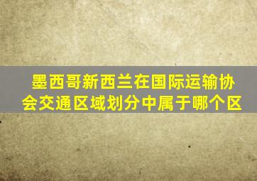 墨西哥新西兰在国际运输协会交通区域划分中属于哪个区