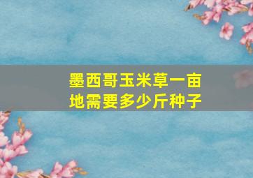 墨西哥玉米草一亩地需要多少斤种子