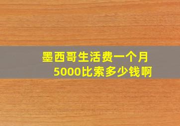 墨西哥生活费一个月5000比索多少钱啊